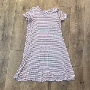 Madewell swingy tee dress - red and blue perfect for Fourth of July!